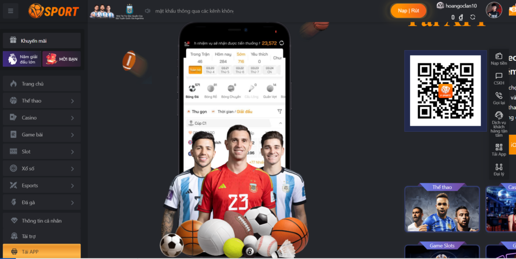 Hướng dẫn rút tiền tại Vsport 
