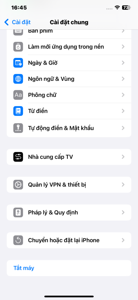 Chọn “quản lý VPN & thiết bị” để cấp quyền cho ứng dụng 