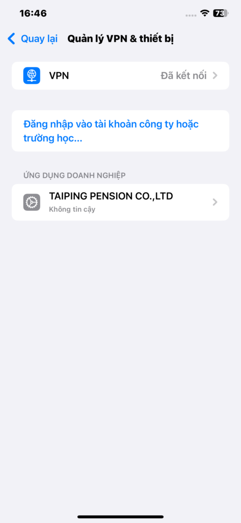 Nhấn vào ứng dụng mới tải xuống để cấp quyền tin cậy