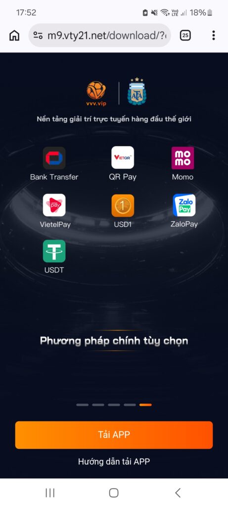 Chọn tải app để tiến hành download ứng dụng về thiết bị Android